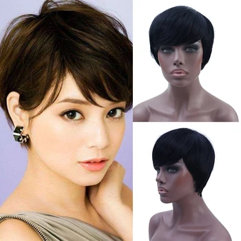 MANWEI Synthetic Short Straight Hair Wigs For Women Ombre Brown Black Wig Short Bob Wigs High Temperature Fiber
MANWEI Synthetic Short Straight Hair Wigs For Women Ombre Brown Black Wig Short Bob Wigs High Temperature Fiber