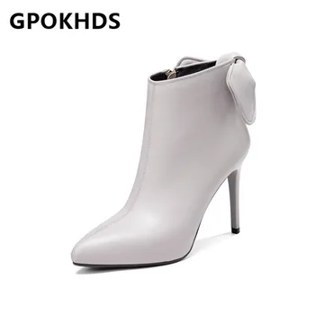 GPOKHDS 2021 women Ankle boots Cow leather Winter short plush Pointed Toe Zipper Butterfly-knot High heels female boots size 39
GPOKHDS 2021 women Ankle boots Cow leather Winter short plush Pointed Toe Zipper Butterfly-knot High heels female boots size 39