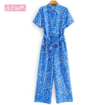 Lapel Short Sleeve Belt Fun Printing Sweet Women's Jumpsuit Harajuku Party Vacation Chic Female Jumpsuit 
Lapel Short Sleeve Belt Fun Printing Sweet Women's Jumpsuit Harajuku Party Vacation Chic Female Jumpsuit
