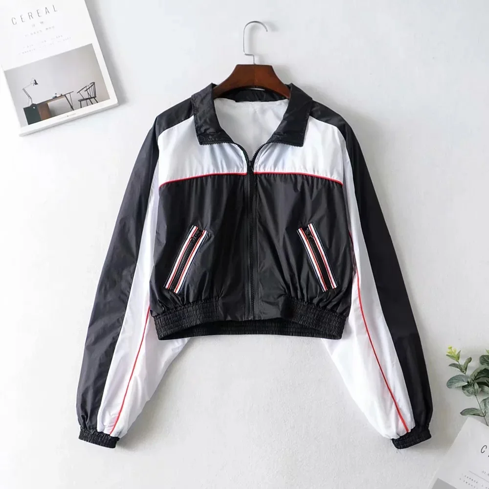 2019 Autumn Fashion INS Blogger-Sports Casual Motorcycle Contrast Color Coat Jacket Women's 
2019 Autumn Fashion INS Blogger-Sports Casual Motorcycle Contrast Color Coat Jacket Women's
