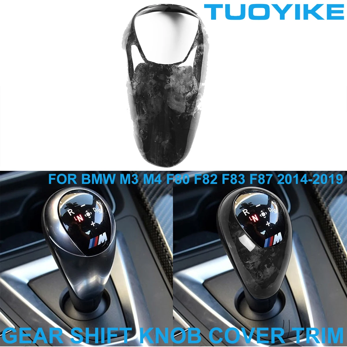 

LHD RHD Car Styling Real Dry Forged Carbon Fiber Gear Shift Knob Cover Trim Sticker For BMW M3 M4 F80 F82 F83 F87 2014-2019