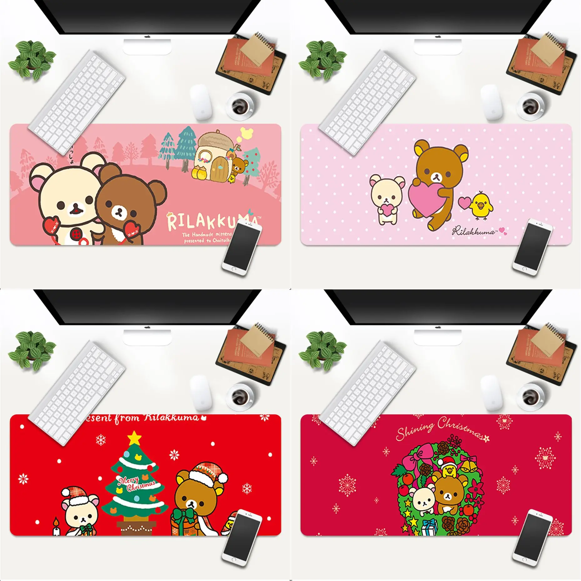 MaiYaCa милый rilakkuma Рождественская клавиатура игровые коврики для мыши игровой