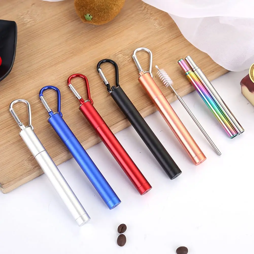 Portable Stainless Steel Telescopic Drinking Straw Travel Reusable Collapsible Metal Drinking Straw With Case And Cleaning Brush
Portable Stainless Steel Telescopic Drinking Straw Travel Reusable Collapsible Metal Drinking Straw With Case And Cleaning Brush