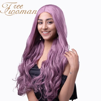 FREEWOMAN Long Wavy Synthetic Wig 24in Purple Middle Part WIth Natural Hairline Women Wigs Heat Resistant Fiber Party Hair
FREEWOMAN Long Wavy Synthetic Wig 24in Purple Middle Part WIth Natural Hairline Women Wigs Heat Resistant Fiber Party Hair