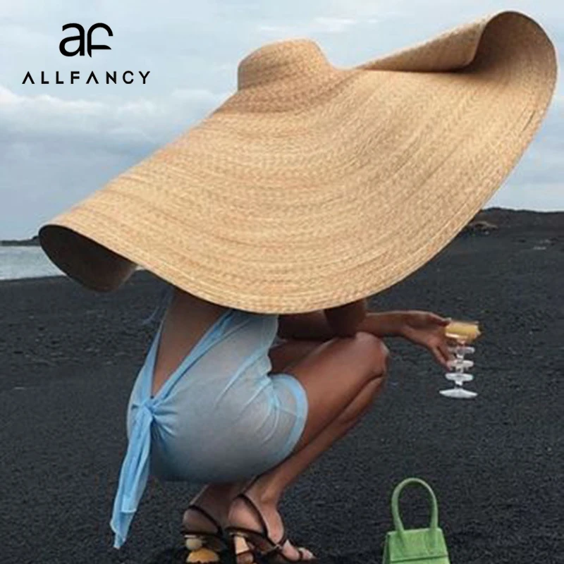 ALLFANCY Woman Fashion Big Sun Hat Beach Hat Anti-UV Sun Protection Folding Straw Cap Folding Sunshade Oversized Beach Hat
ALLFANCY Woman Fashion Big Sun Hat Beach Hat Anti-UV Sun Protection Folding Straw Cap Folding Sunshade Oversized Beach Hat