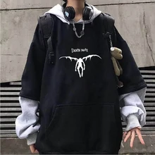 Anime Death Note Hoodies Stitching Fake Two Double Color Loose Oversized Hooded Sweatshirt Streetwear Men's Hoodie Pullover Tops
Anime Death Note Hoodies Stitching Fake Two Double Color Loose Oversized Hooded Sweatshirt Streetwear Men's Hoodie Pullover Tops