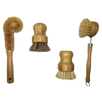 Plant Based Cleaning Brush Set,Bamboo Kitchen Scrub Brush Set of 4 Clean Tableware / Can / Bottle / Pot / Pot / Frying Pan / Veg
Plant Based Cleaning Brush Set,Bamboo Kitchen Scrub Brush Set of 4 Clean Tableware / Can / Bottle / Pot / Pot / Frying Pan / Veg