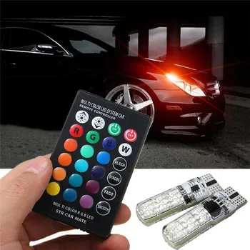 2PCS RGB T10 W5W Led 194 168 W5W 5050 SMD Car Dome Reading Light Automobiles Wedge Lamp RGB LED Bulb With Remote Controller
2PCS RGB T10 W5W Led 194 168 W5W 5050 SMD Car Dome Reading Light Automobiles Wedge Lamp RGB LED Bulb With Remote Controller