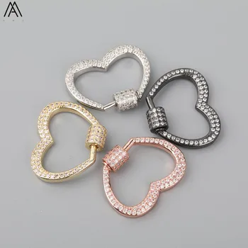 5pcs/Lot 26x21mm CZ Micro Paved Heart-Shape Screw Clasps Zirconia Lock Carabiner Connector Clasps Necklace Making FH-246AMG.E
5pcs/Lot 26x21mm CZ Micro Paved Heart-Shape Screw Clasps Zirconia Lock Carabiner Connector Clasps Necklace Making FH-246AMG.E