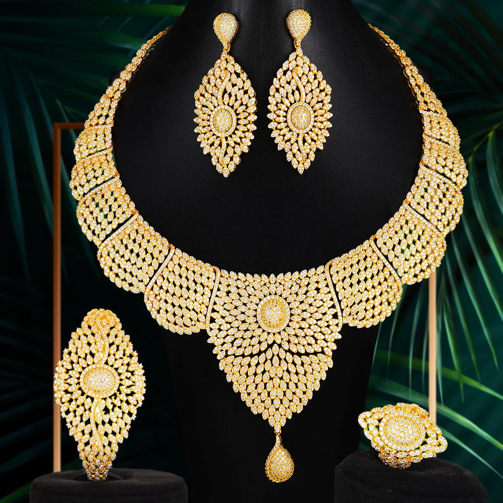 GODKI Big Fashion Luxury 4PCS Flower Tassel African Jewelry Set For Women Wedding Party Zirconia Indian Dubai Bridal Jewelry Set
GODKI Big Fashion Luxury 4PCS Flower Tassel African Jewelry Set For Women Wedding Party Zirconia Indian Dubai Bridal Jewelry Set