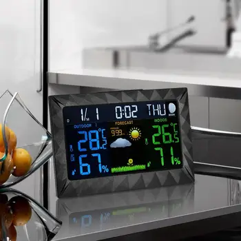 TS-y01 Multifunctional Wireless Color Screen Weather Forecast Clock Temperature And Humidity Meter Sound Control Clock
TS-y01 Multifunctional Wireless Color Screen Weather Forecast Clock Temperature And Humidity Meter Sound Control Clock