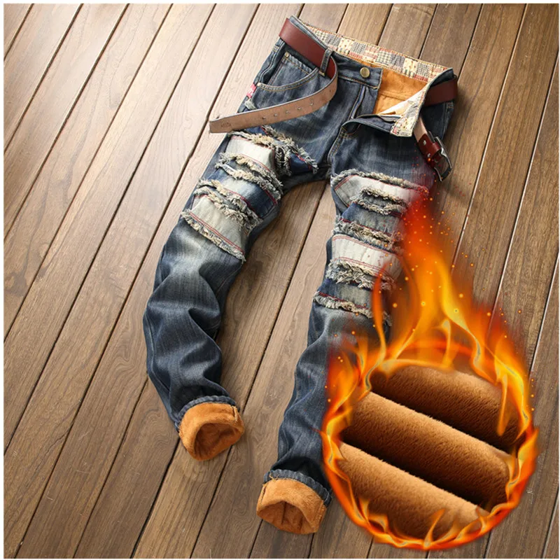 Denim Keep Warm Ripped Jeans Men High Quality Ripped for Men Autumn Winter Plus Velvet HIP HOP Streetwear Trousers MAN
Denim Keep Warm Ripped Jeans Men High Quality Ripped for Men Autumn Winter Plus Velvet HIP HOP Streetwear Trousers MAN