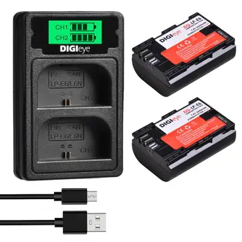 2Pcs LP-E6 LP-E6N Battery + LCD Dual Charger with Type C for Canon EOS 6D 7D 5D Mark II III IV 5D 60D 60Da 70D 80D 5DS 5DSR
2Pcs LP-E6 LP-E6N Battery + LCD Dual Charger with Type C for Canon EOS 6D 7D 5D Mark II III IV 5D 60D 60Da 70D 80D 5DS 5DSR