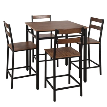 5Pcs Dining Set Modern Dining Room Counter Height Table Dining Chairs Kitchen Furniture 
5Pcs Dining Set Modern Dining Room Counter Height Table Dining Chairs Kitchen Furniture