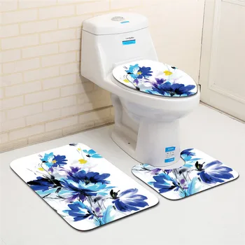 Blue Flower Bathroom Mat Absorb 3D Printed Toilet Rug Set Toilet Seat Cover U Shape Mat Floor Rug 3pcs Bathroom Carpet
Blue Flower Bathroom Mat Absorb 3D Printed Toilet Rug Set Toilet Seat Cover U Shape Mat Floor Rug 3pcs Bathroom Carpet