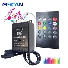 Muziek Rgb Controller Dimmer Led Strip Licht 20key Remote Voice Sensor Controller Voor Smd 5050 3528 Led Tape Licht(China)