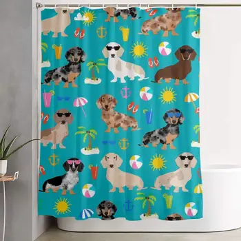 Dachshund Dog Shower Curtain 72" x 72" with Hooks Machine Washable, Decorative Bathroom Fabric Curtains Set for Home Dorm Hotel
Dachshund Dog Shower Curtain 72" x 72" with Hooks Machine Washable, Decorative Bathroom Fabric Curtains Set for Home Dorm Hotel