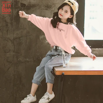 XINBAO 2pcs Sets Sweatshirt+Jeans Girls cotton suit clothes kids tracksuit Hooded clothes 4 10 12 Years old Children Clothing
XINBAO 2pcs Sets Sweatshirt+Jeans Girls cotton suit clothes kids tracksuit Hooded clothes 4 10 12 Years old Children Clothing