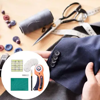 45mm Rotary Cutter Set Blades Fabric Circular Quilting Cutting Patchwork Leathercraft Sewing Tool Quilting Leather Cutter Set
45mm Rotary Cutter Set Blades Fabric Circular Quilting Cutting Patchwork Leathercraft Sewing Tool Quilting Leather Cutter Set
