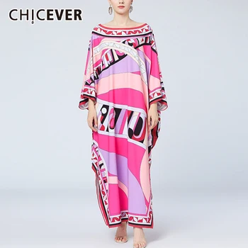 CHICEVER Loose Dress For Women Slash Neck Batwing Three Quarter Sleeve Print Hit Color Designer Dresses Female 2020 Fashion Tide
CHICEVER Loose Dress For Women Slash Neck Batwing Three Quarter Sleeve Print Hit Color Designer Dresses Female 2020 Fashion Tide