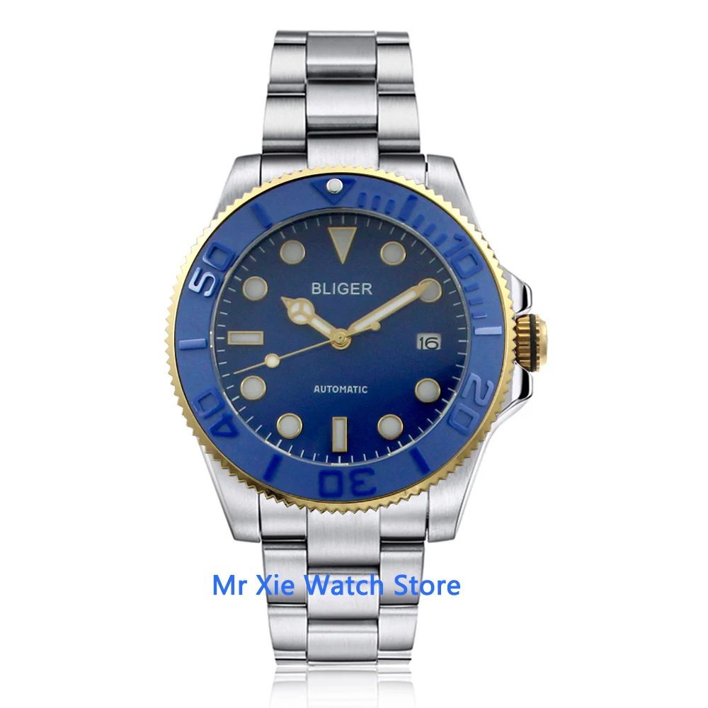 Bliger 43mm Blue Dial Men's Mechanical Watch Silver Case Sapphire Glass Ceramic Bezel NH35A Movement Automatic Watch Men
Bliger 43mm Blue Dial Men's Mechanical Watch Silver Case Sapphire Glass Ceramic Bezel NH35A Movement Automatic Watch Men