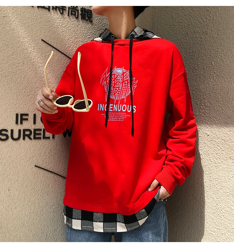 New Autumn Plaid Hooded Fake Two-Piece Hooded ,Men's Cool Printing with Contrast Color Coat Men
New Autumn Plaid Hooded Fake Two-Piece Hooded ,Men's Cool Printing with Contrast Color Coat Men