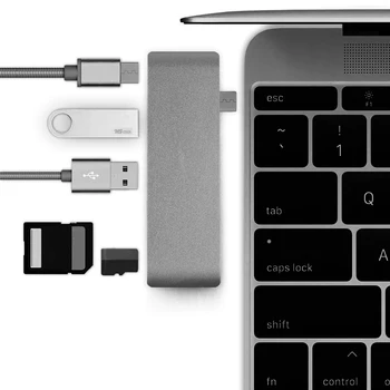 5 in 1 Multiport USB C Hub Type C Adapter with USB 3.0 Data Microsd/SD Card Reader for 13/15 inch MacBook Pro Air
5 in 1 Multiport USB C Hub Type C Adapter with USB 3.0 Data Microsd/SD Card Reader for 13/15 inch MacBook Pro Air