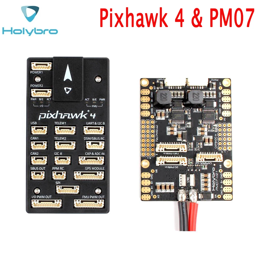 Holybro Pixhawk 4 Контроллер полета STM32F765 32 бит ARM w / PM07 управление питанием 5V UBEC выход