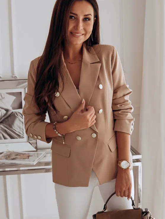 2020 Autumn and Winter Ins Style High Quality Suit Jacket Metal Buckle Double-breasted Small Suit Female
2020 Autumn and Winter Ins Style High Quality Suit Jacket Metal Buckle Double-breasted Small Suit Female