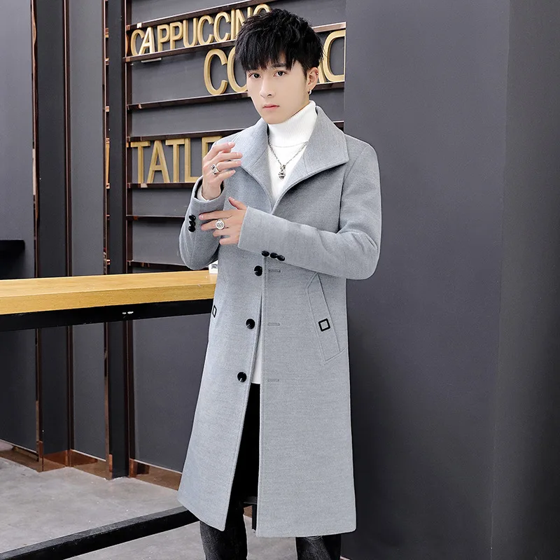 Autumn And Winter Men Solid Color Casual Woolen Trench Coat Coat Fashion British Style plus Thick Cotton Handsome Versatile Tren
Autumn And Winter Men Solid Color Casual Woolen Trench Coat Coat Fashion British Style plus Thick Cotton Handsome Versatile Tren