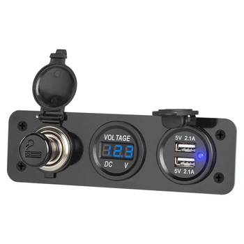 Car Charger Cigarette Lighter Dual USB Mobile Phone Charger Digital Voltmeter Modified Panel for 12/24V Automobile Yacht Motorho
Car Charger Cigarette Lighter Dual USB Mobile Phone Charger Digital Voltmeter Modified Panel for 12/24V Automobile Yacht Motorho