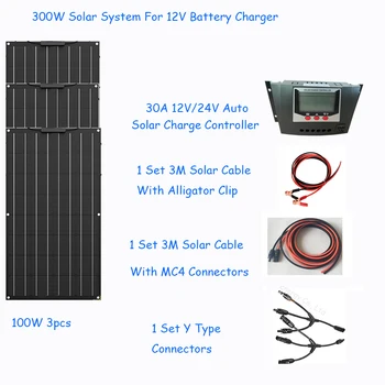 300w Solar System off Grid 3pcs 100w ETFE Flexible Solar Panel LCD 30A controller 3M solar cable battery cable 3M complete
300w Solar System off Grid 3pcs 100w ETFE Flexible Solar Panel LCD 30A controller 3M solar cable battery cable 3M complete