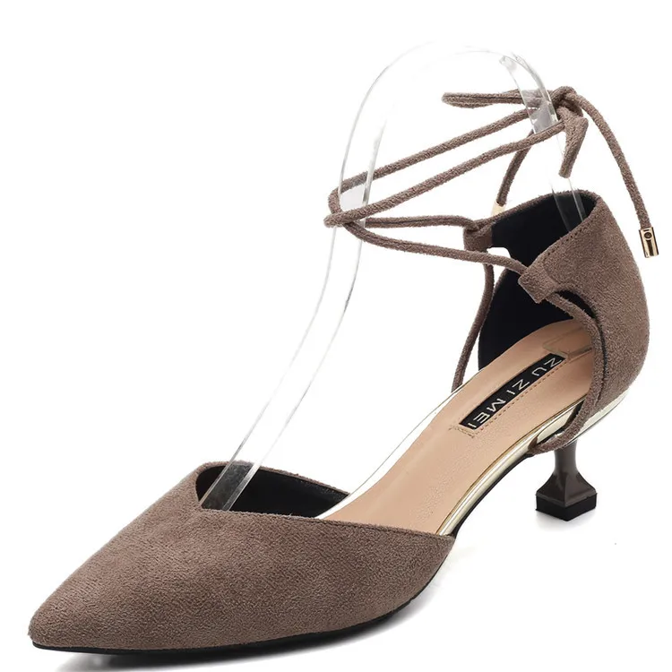8288-7 Nightclub Semi-high Heeled Lace-up Closed-toe Sandals Women's Summer Fashion New Style WOMEN'S Shoes Pointed-Toe Suede Sh
8288-7 Nightclub Semi-high Heeled Lace-up Closed-toe Sandals Women's Summer Fashion New Style WOMEN'S Shoes Pointed-Toe Suede Sh