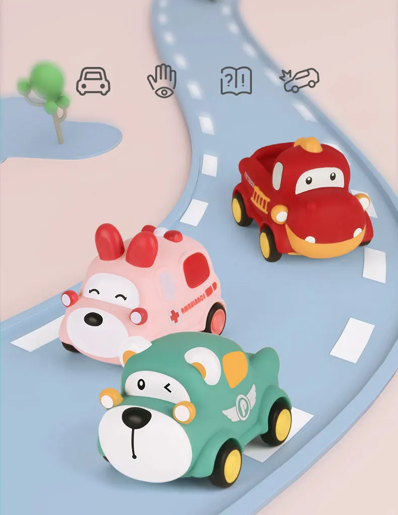 Pull Back Cars Baby Toys for 12 24 Months Montessori Soft Toys