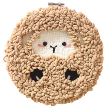 DIY Knitting Wool Rug Hooking Kit Handcraft Woolen Embroidery Creative Gift with 20 x 20cm Embroidery Frame Punch Needle - Lamb 
DIY Knitting Wool Rug Hooking Kit Handcraft Woolen Embroidery Creative Gift with 20 x 20cm Embroidery Frame Punch Needle - Lamb