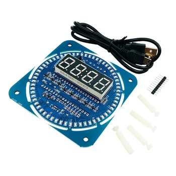 Rotating LED display electronic clock DIY DS1302 clock electronic watch alarm clock temperature alarm
Rotating LED display electronic clock DIY DS1302 clock electronic watch alarm clock temperature alarm