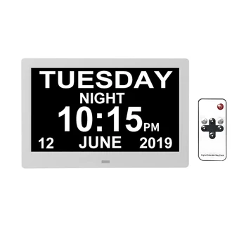Popular New Design white color LED Digital Calendar Alarm Clock 10inch For Memory Loss Senior Dementia 
Popular New Design white color LED Digital Calendar Alarm Clock 10inch For Memory Loss Senior Dementia
