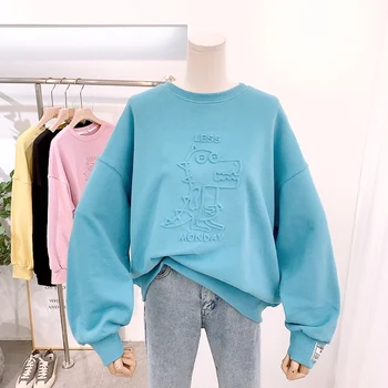High Quality 2020 Autumn New Blank Plain Pullover Sweatshirt Women Loose Long-Sleeved Enbossed Cartoon Printed Hoodie Casual Top
High Quality 2020 Autumn New Blank Plain Pullover Sweatshirt Women Loose Long-Sleeved Enbossed Cartoon Printed Hoodie Casual Top