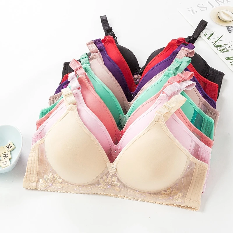 No steel ring knit ladies bra embroidery thin cup bra gather comfortably on the drooping
No steel ring knit ladies bra embroidery thin cup bra gather comfortably on the drooping
