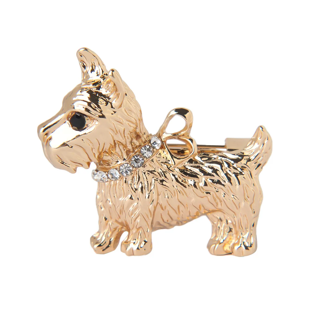 

Lovely Dog Animal Metal Brooch Alloy Rhinestone Gold Corsages Badges for Women Men Kids Lapel Collar Pin Jewelry Accessories