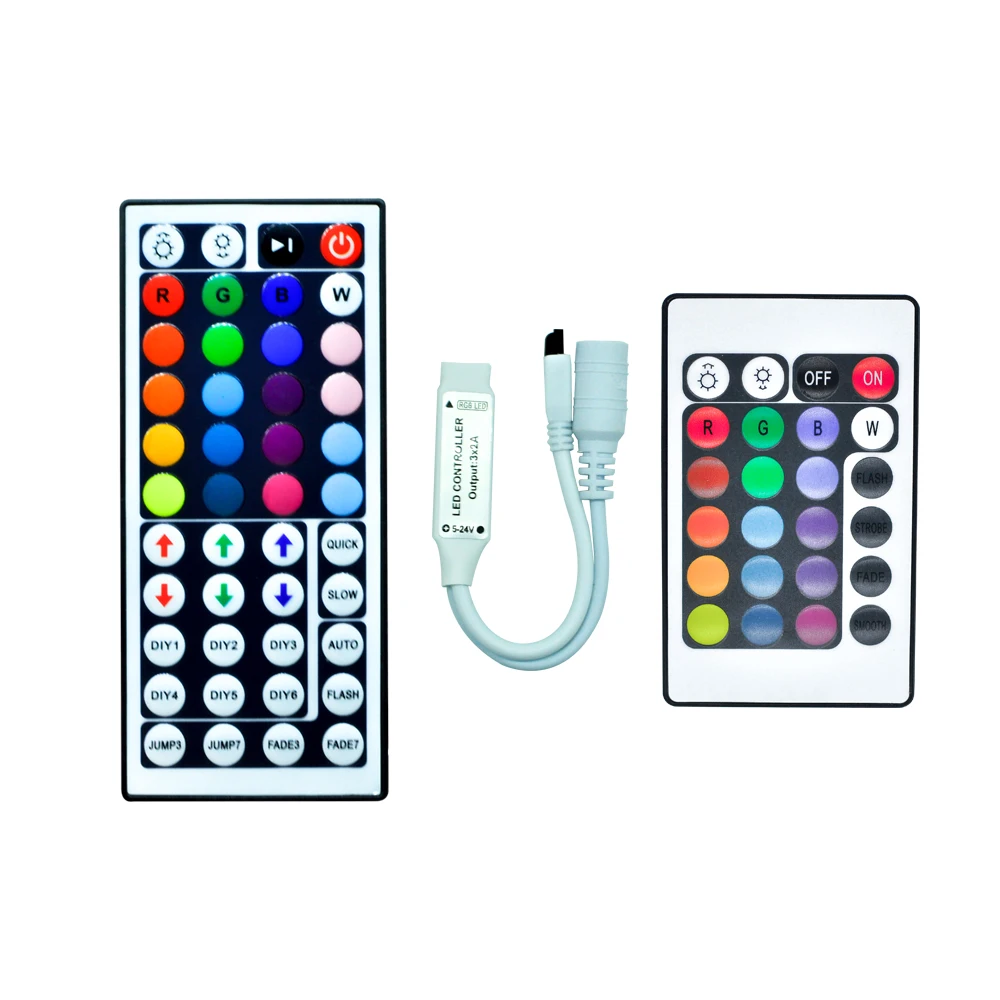 DC 12V RGB LED strip mini controller dimmer IR Bluetooth WIFI 44/22 key remote control Led Controller for 2835 5050 Led Strips
DC 12V RGB LED strip mini controller dimmer IR Bluetooth WIFI 44/22 key remote control Led Controller for 2835 5050 Led Strips