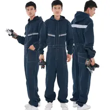 

Denim Workwear Clothing for Women Men's Reflective Coveralls Jumpsuits Welding Car Repair Dirt-Resistant Construction Overalls