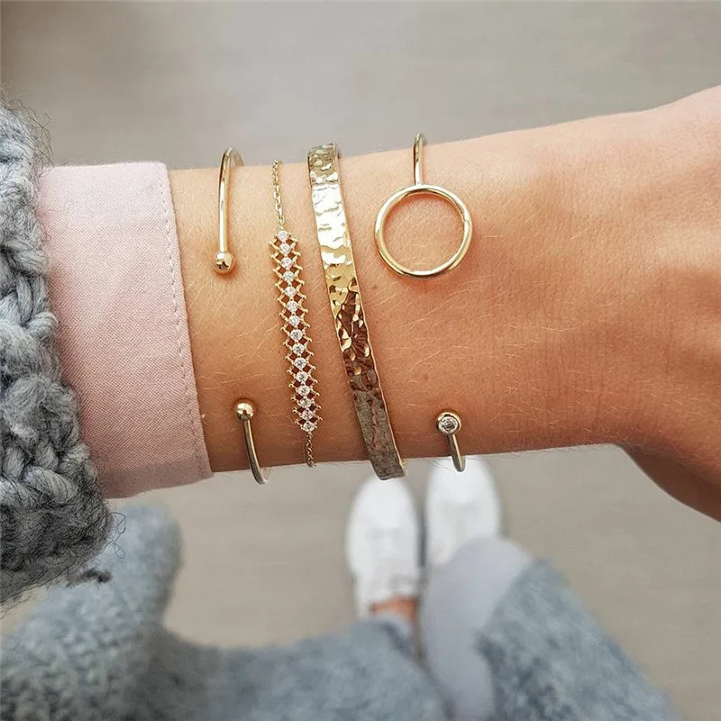LETAPI New 4 Pcs/set Women's Fashion Irregular Geometric Circle Crystal Beads Gold Color Bracelet Set Bohemian Charm Jewelry
LETAPI New 4 Pcs/set Women's Fashion Irregular Geometric Circle Crystal Beads Gold Color Bracelet Set Bohemian Charm Jewelry