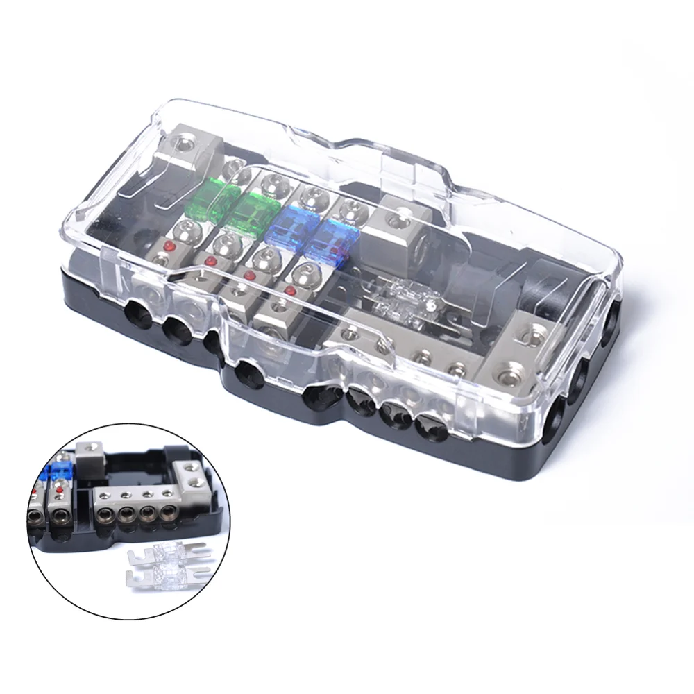 Multi-functional LED Indicator Car Audio Stereo ANL Fuse Holder Distribution Block 0/4GA 4 Way Fuses Box Block 30A 60A 80A
Multi-functional LED Indicator Car Audio Stereo ANL Fuse Holder Distribution Block 0/4GA 4 Way Fuses Box Block 30A 60A 80A