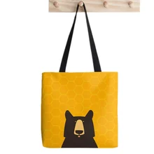 Shopper Black Bear Honeycomb Tote Bag Printed Tote Bag women Harajuku shopper handbag girl Shoulder shopping bag Lady Canvas Bag
Shopper Black Bear Honeycomb Tote Bag Printed Tote Bag women Harajuku shopper handbag girl Shoulder shopping bag Lady Canvas Bag