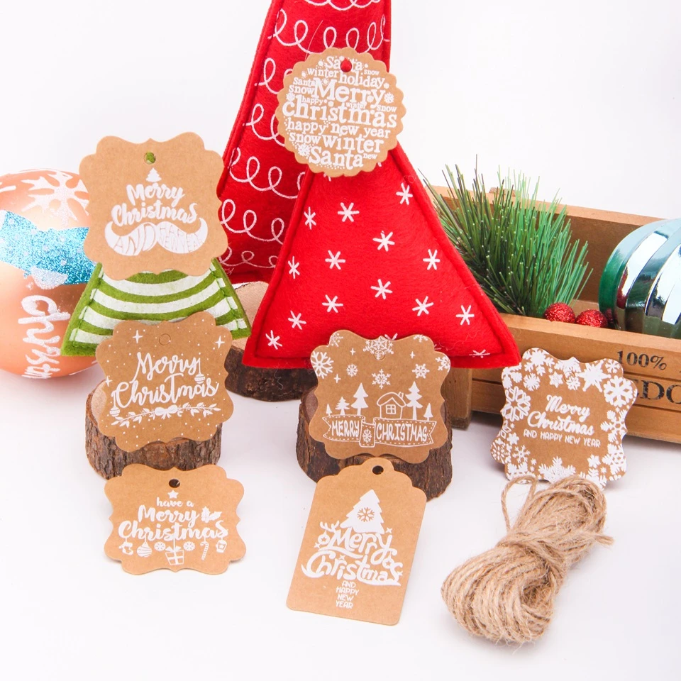 50PCS Merry Christmas Series Kraft Paper Tags With Rope DIY Crafts Paper Hang Tag Christmas Party Labels Gift Wrapping Supplies
50PCS Merry Christmas Series Kraft Paper Tags With Rope DIY Crafts Paper Hang Tag Christmas Party Labels Gift Wrapping Supplies