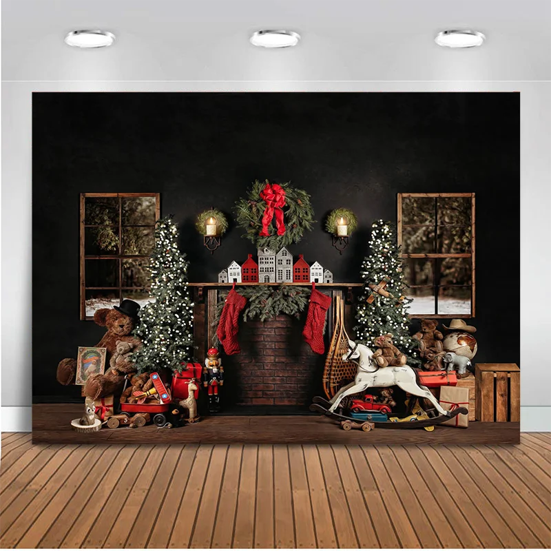 Christmas Fireplace Photography Backdrops Christmas Tree Gift Snow Window Background Photo Studio Props Toy Bear Wreath Decor
Christmas Fireplace Photography Backdrops Christmas Tree Gift Snow Window Background Photo Studio Props Toy Bear Wreath Decor