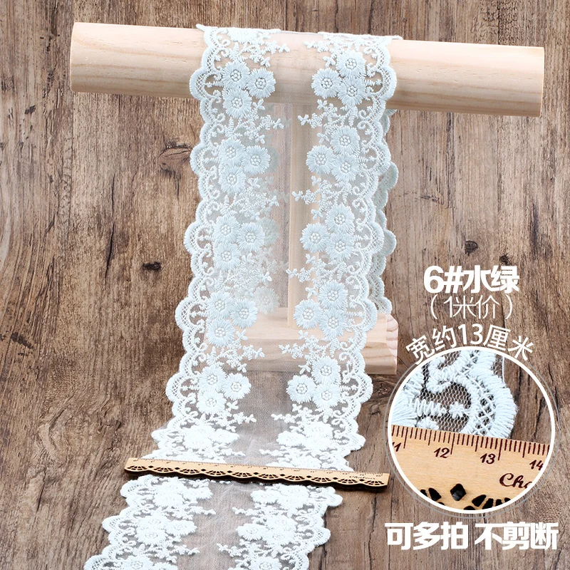Description Picture 6 of item1Meter Mesh Floral Embroidered Lace Ribbon DIY Apparel Sewing & Fabric 12cm Width Handmade Crafts Supplies Cotton Lace Trim
