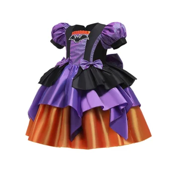 Girls Dress Pompous Princess Skirt Bow Short Sleeve Children's Diamonds Bat One Piece for Halloween Dress Up Witch Costumes 
Girls Dress Pompous Princess Skirt Bow Short Sleeve Children's Diamonds Bat One Piece for Halloween Dress Up Witch Costumes