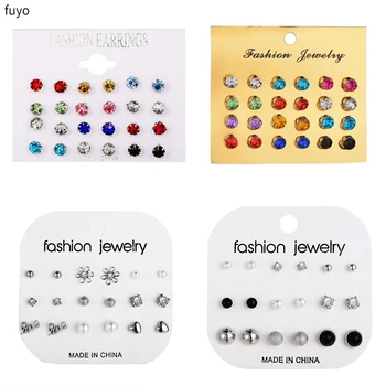 12 pair/set Women Crystal Ball Stud Earrings Set for Women Piercing Simulated Pearl Flower Party Statement Brincos Earrings Sets
12 pair/set Women Crystal Ball Stud Earrings Set for Women Piercing Simulated Pearl Flower Party Statement Brincos Earrings Sets